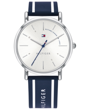 image of Tommy Hilfiger Women-s Navy Silicone Strap Watch 35mm Created for Macy-s