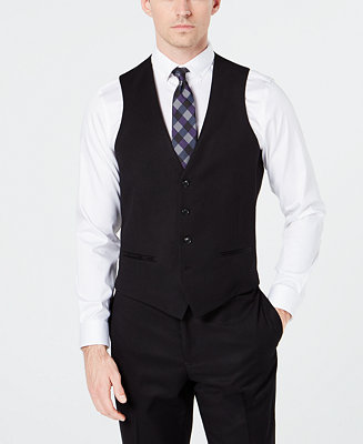 Ryan Seacrest Distinction Men's Slim-Fit Stretch Black Tuxedo Suit Vest ...