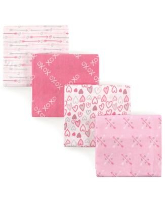 Luvable Friends Girls Durable Cotton Flannel Receiving Blankets - Love 16$