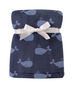 Hudson Baby Super Plush Blanket Blue Whales One Size
