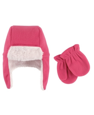 Hudson Baby Boys and Girls Fleece Trapper Hat and Mitten Set Pack of 2