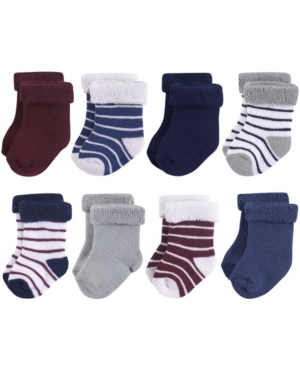 Hudson Baby Terry Roll Cuff Socks 8-Pack 0-24 Months