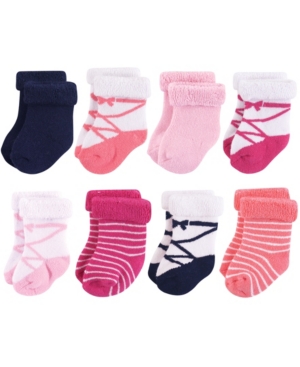 Hudson Baby Terry Roll Cuff Socks 8-Pack 0-24 Months