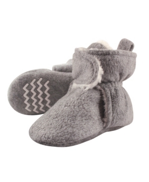 Hudson Baby Sherpa Lined Scooties with Non Skid Bottom Heather Gray 0-24 Months