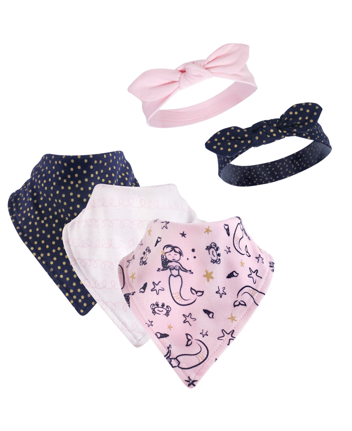 Hudson Baby Baby Girls Little One's Cotton Drool Bib and Cap/Headband Bundle