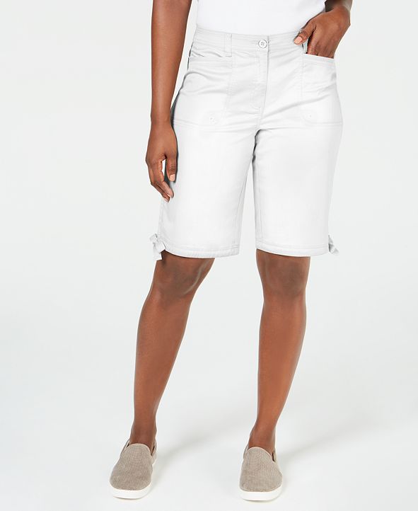 Karen Scott Petite 12-Inch Tie-Hem Shorts, Created for Macy's & Reviews ...