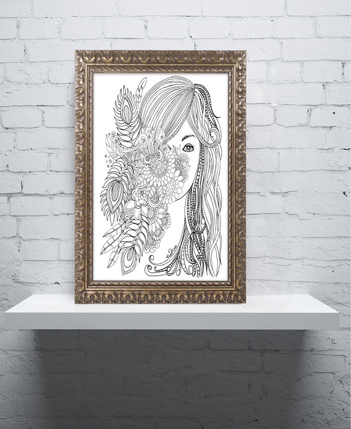 Trademark Global KCDoodleArt Flower Girls 2 Ornate Framed Art - 1