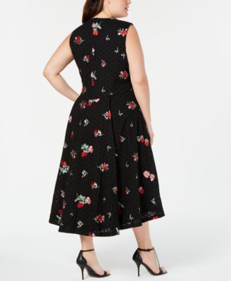 Calvin Klein Plus Size Floral-Eyelet A-Line Dress