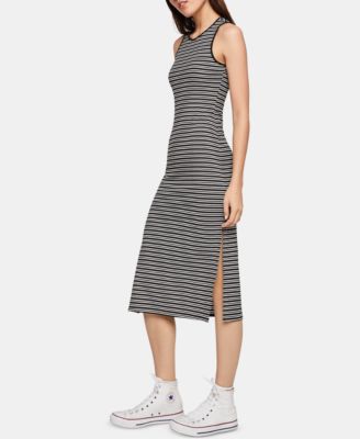striped tank dress black white REBECCA MINKOFF tank dress XS Summer jersey striped black white Brady –  Jenifers Designer Closet main image 1