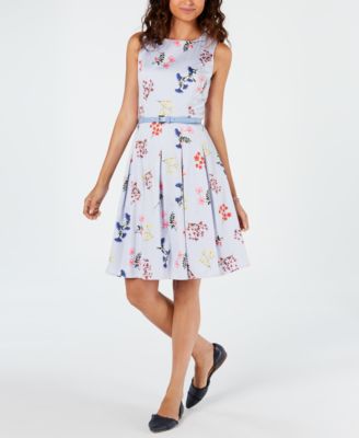 belted floral dress