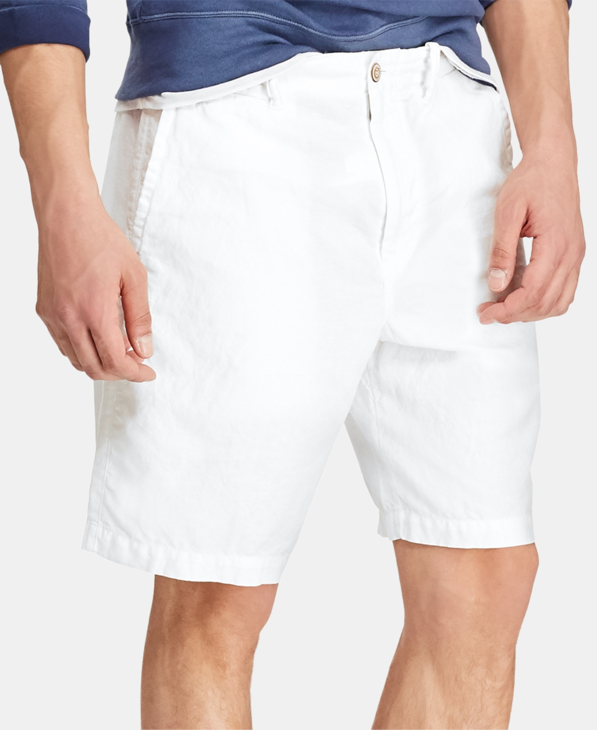 Men's 8.5" Straight-Fit Linen Cotton Chino Shorts - Navy