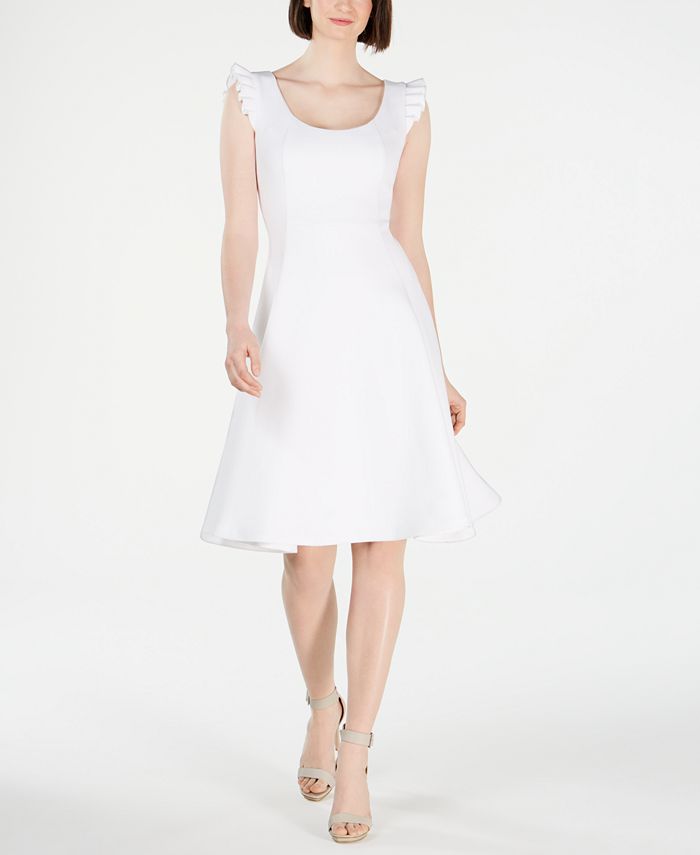 Calvin Klein Ruffled Fit & Flare Dress Macy's