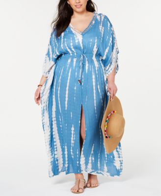 Raviya - Plus Size Tie-Dyed Cover-Up Dress