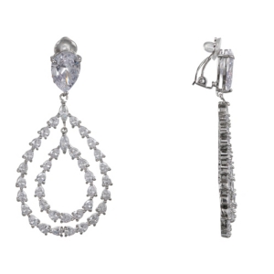 image of Nina Dangling Teardrop Clip-on Earringss