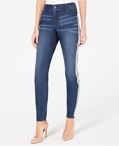 INC International Concepts INC EmbellishedStripe Skinny Jeans, Created