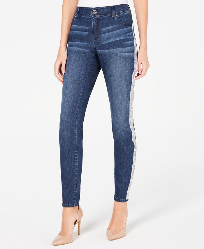 INC International Concepts INC EmbellishedStripe Skinny Jeans, Created