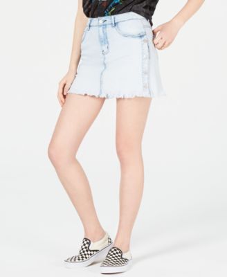 Dollhouse - Juniors' Side-Snap Denim Mini Skirt