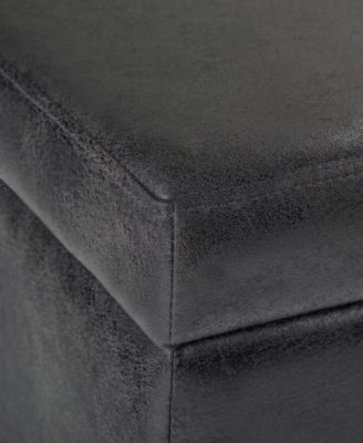 Avalon Contemporary Rectangle Storage Ottoman Bench 