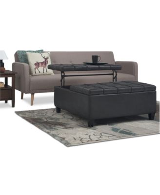 Harrison Traditional Square Coffee Table Storage Ottoman