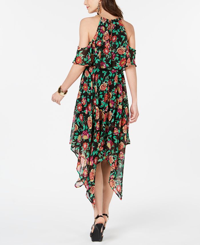 Thalia Sodi Printed Chain-Neck Off-The-Shoulder Maxi Dress, Created for ...