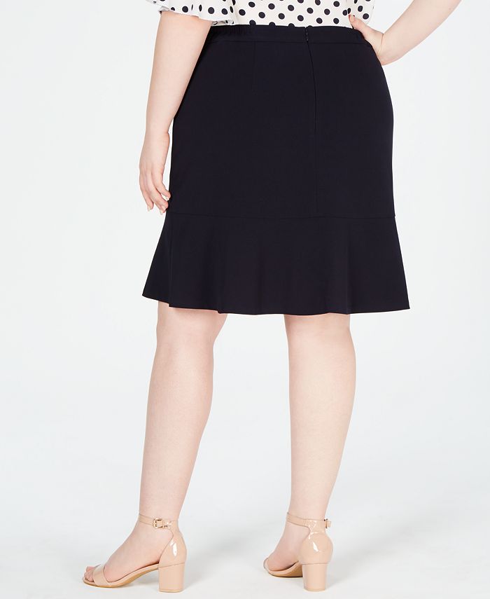 Bar III Plus Size Bi-Stretch Ruffled Skirt, Created for Macy's - Macy's