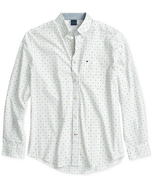 Tommy Hilfiger Men S Geo Print Shirt With Magnetic Buttons