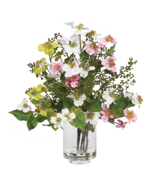 Nearly Natural Dogwood Silk Flower Arrangement In Assorted