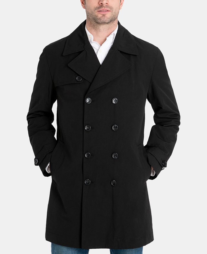Michael Kors Men's Modern-Fit Double-Breasted Raincoat - Macy's