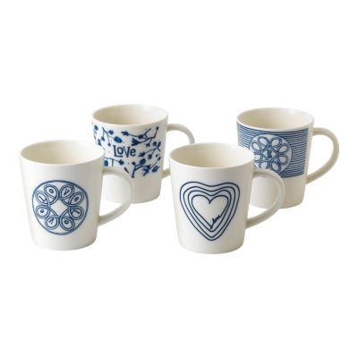 ED Ellen DeGeneres Crafted by Royal Doulton Blue Love Mug Set of 4 Macy s