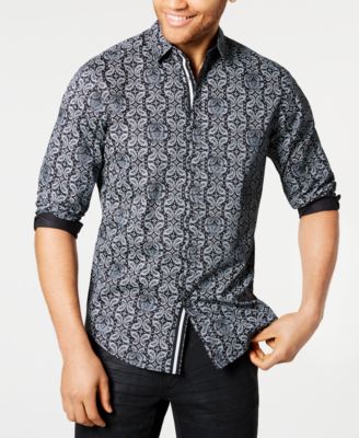 INC International Concepts - Men's Paisley Skull Shirt