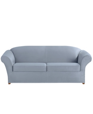 Shop Sure Fit Three Piece Slipcover In Pacific Blue