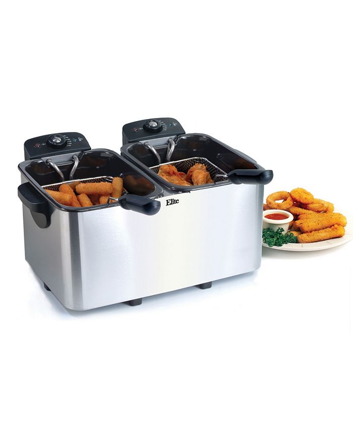 Elite Gourmet Elite Platinum Stainless Steel Dual Deep Fryer Macy