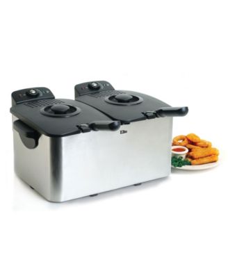 Elite Gourmet Elite Platinum Stainless Steel Dual Deep Fryer