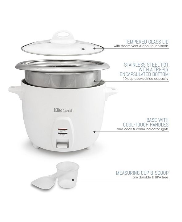 Elite by MaxiMatic Elite Platinum 10 Cup Rice Cooker with Stainless