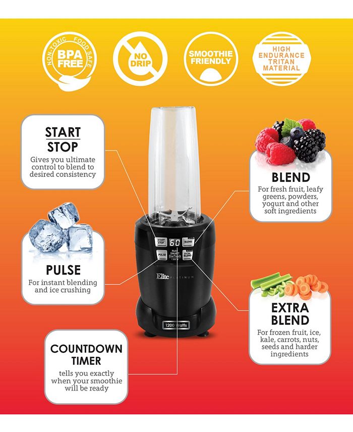 Elite Gourmet Elite Platinum Nutri Hi Q Smart Blender Macy's