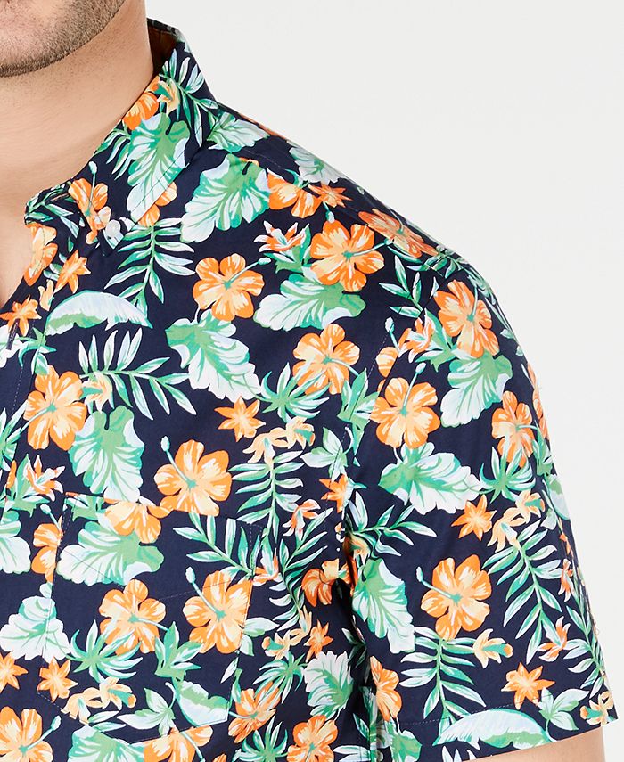Club Room Men's Palaki Floral Graphic Shirt, Created for Macy's - Macy's