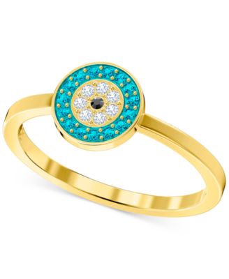 Swarovski - Gold-Tone Evil Eye Crystal Round Ring