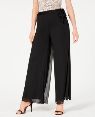 Petite Sash Belt Wide Leg Pants