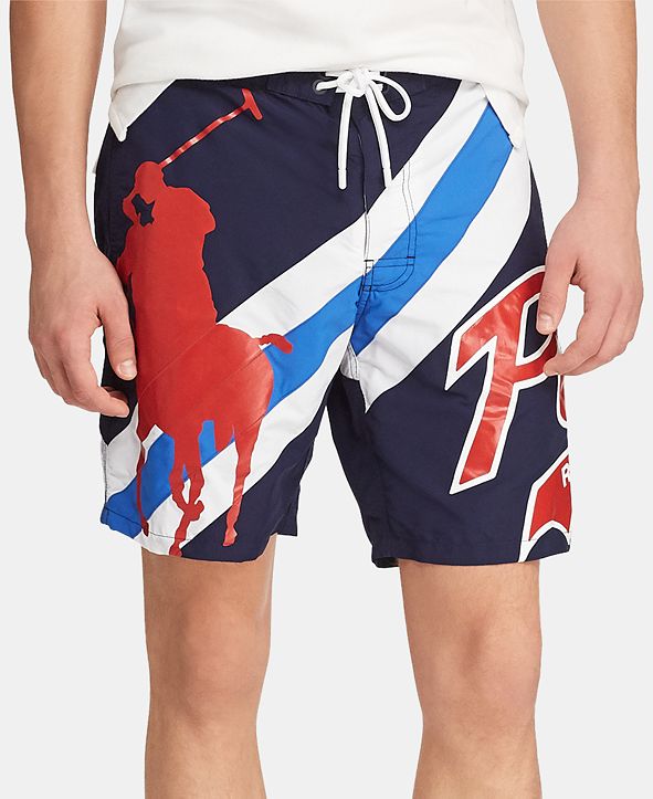 Polo Ralph Lauren Men's Big & Tall Kailua Big Pony Swim Trunks