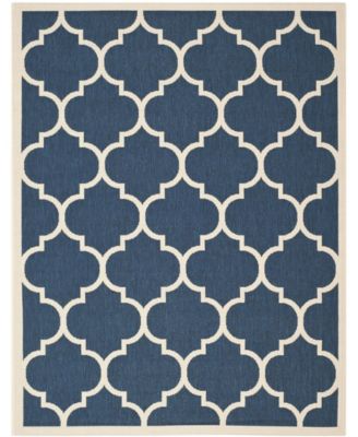 Courtyard CY6914 Navy and Beige 8' x 11' Sisal Weave Outdoor Area Rug