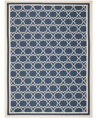 Courtyard CY6916 Navy and Beige 8' x 11' Sisal Weave Outdoor Area Rug
