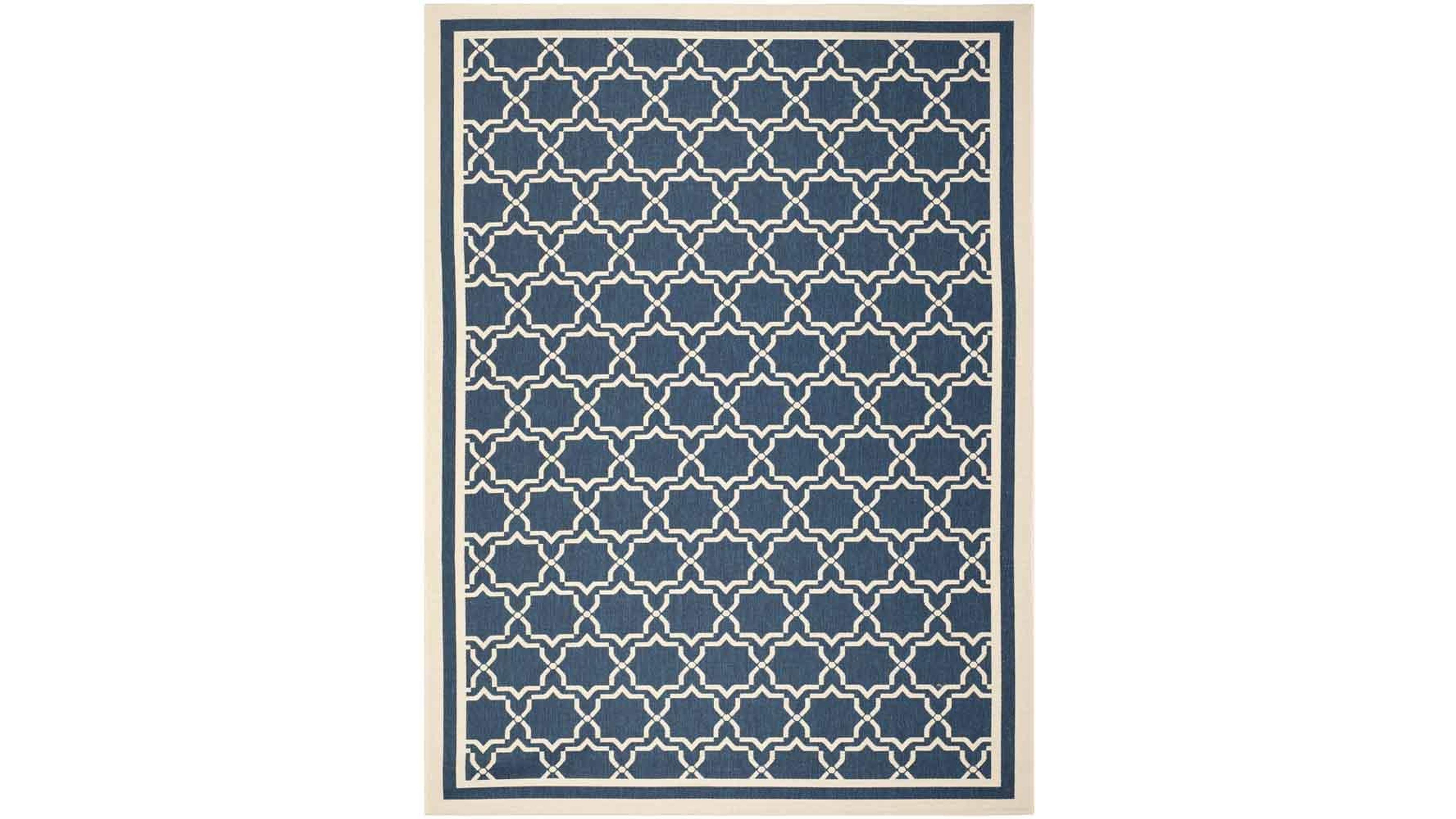 Safavieh Courtyard CY6916 Navy and Beige 8' x 11' Sisal Weave Outdoor Area Rug