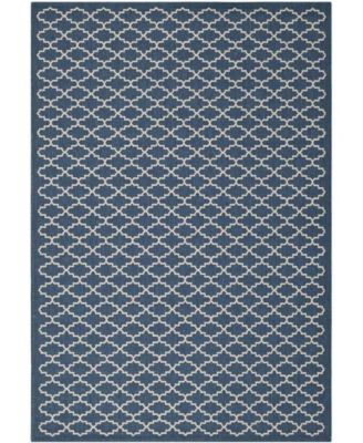 Courtyard CY6919 Navy and Beige 5'3" x 7'7" Sisal Weave Outdoor Area Rug