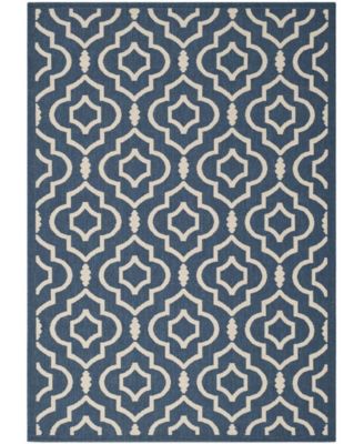 Courtyard CY6926 Navy and Beige 5'3" x 7'7" Sisal Weave Outdoor Area Rug