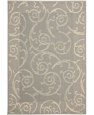 Courtyard CY2665 Gray and Natural 5'3" x 7'7" Sisal Weave Outdoor Area Rug