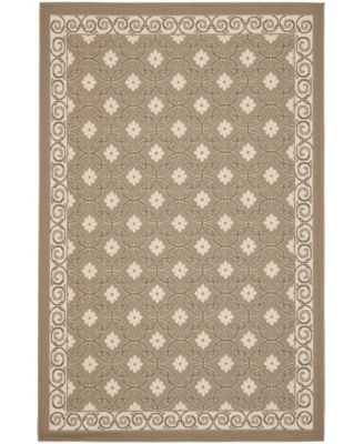 Courtyard CY7810 Dark Beige and Beige 5'3" x 7'7" Outdoor Area Rug