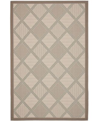 Courtyard CY7570 Beige and Dark Beige 5'3" x 7'7" Outdoor Area Rug
