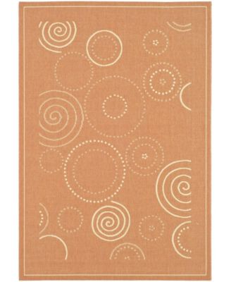 Courtyard CY1906 Terracotta and Natural 8' x 11' Outdoor Area Rug