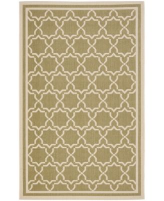 Courtyard CY6916 Green and Beige 5'3" x 7'7" Outdoor Area Rug