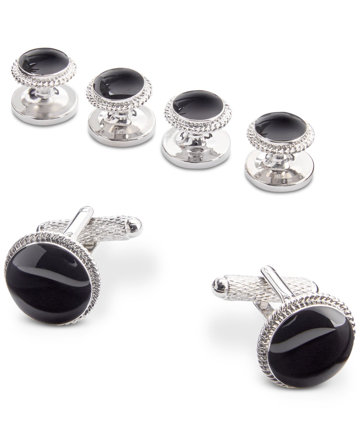 Мужские аксессуары Perry Ellis Portfolio Baroque Cuff Links & Stud Set — фото 1